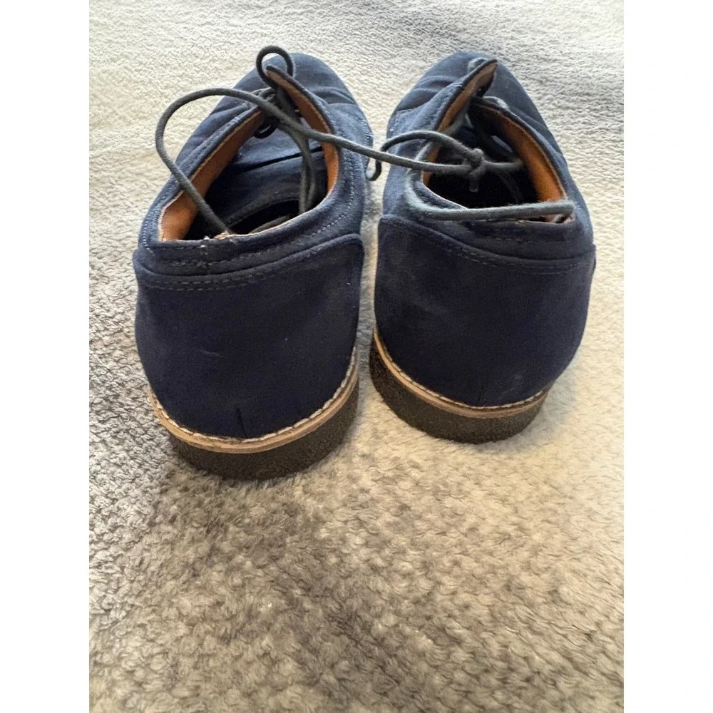 H&M Mens Navy Blue Faux Suede Derby Lace Up Dress Shoes Size 44 US 10.5 11